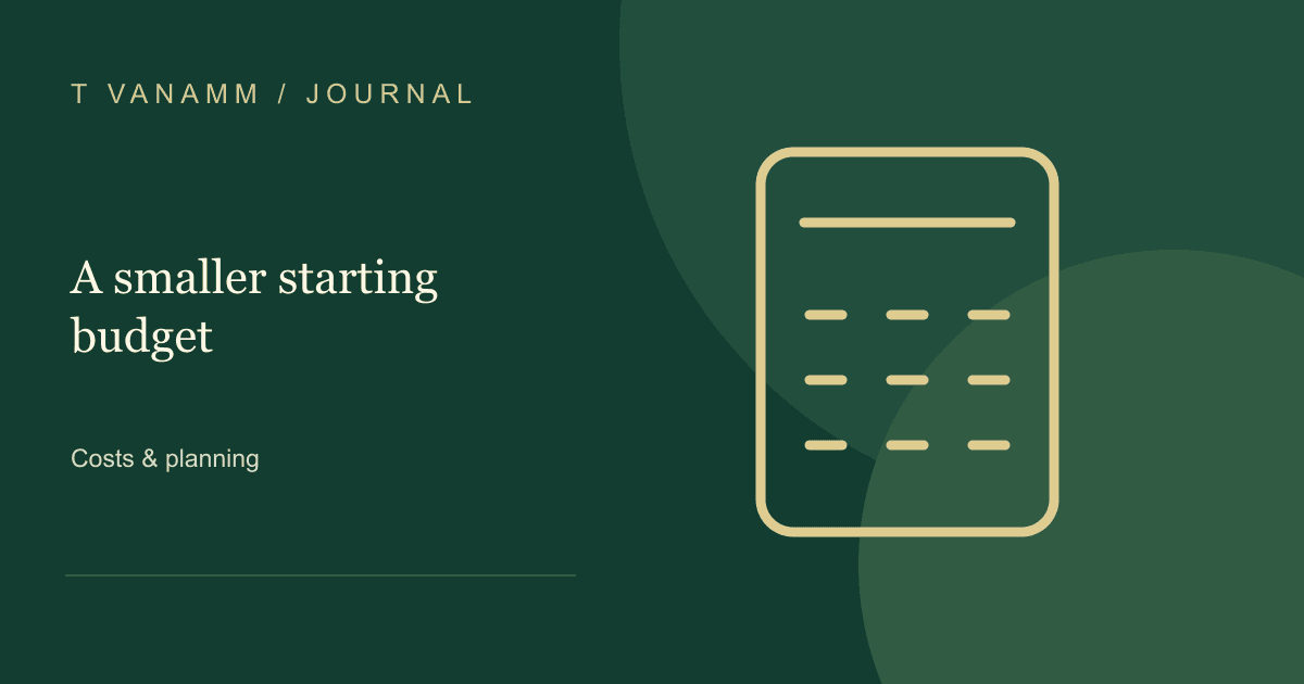 T VANAMM: A smaller starting budget — editorial illustration