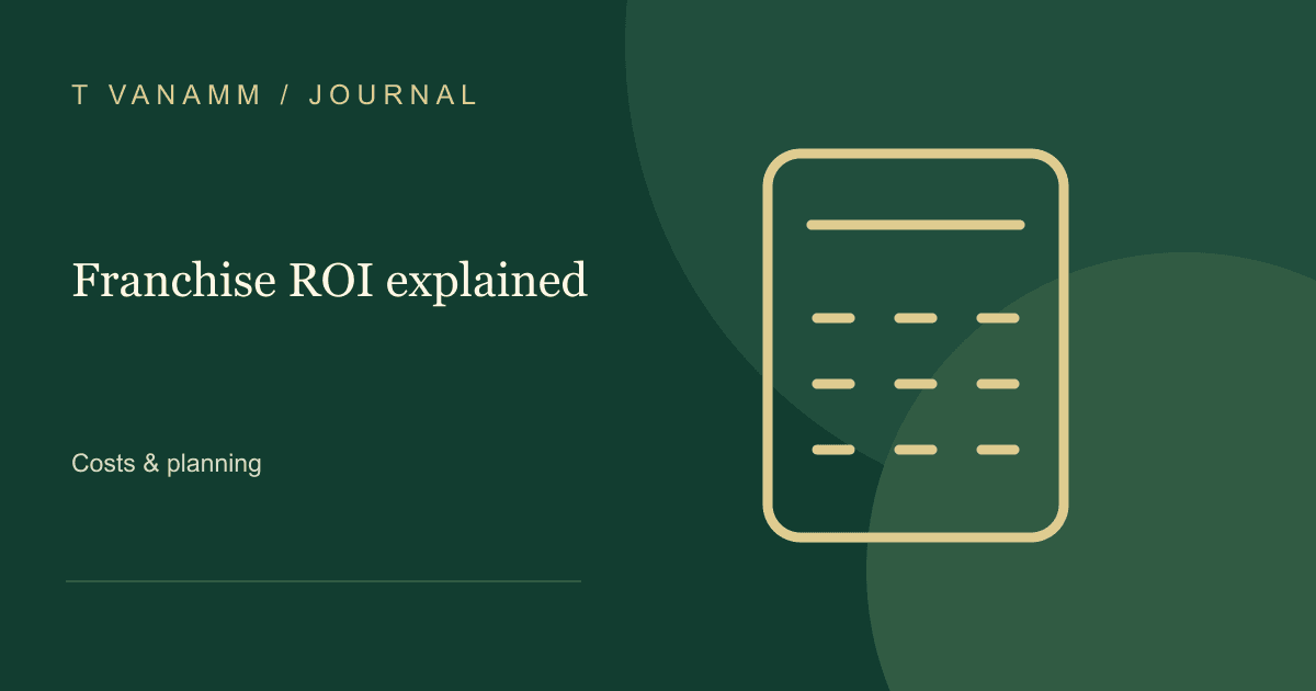 T VANAMM: Franchise ROI explained — editorial illustration