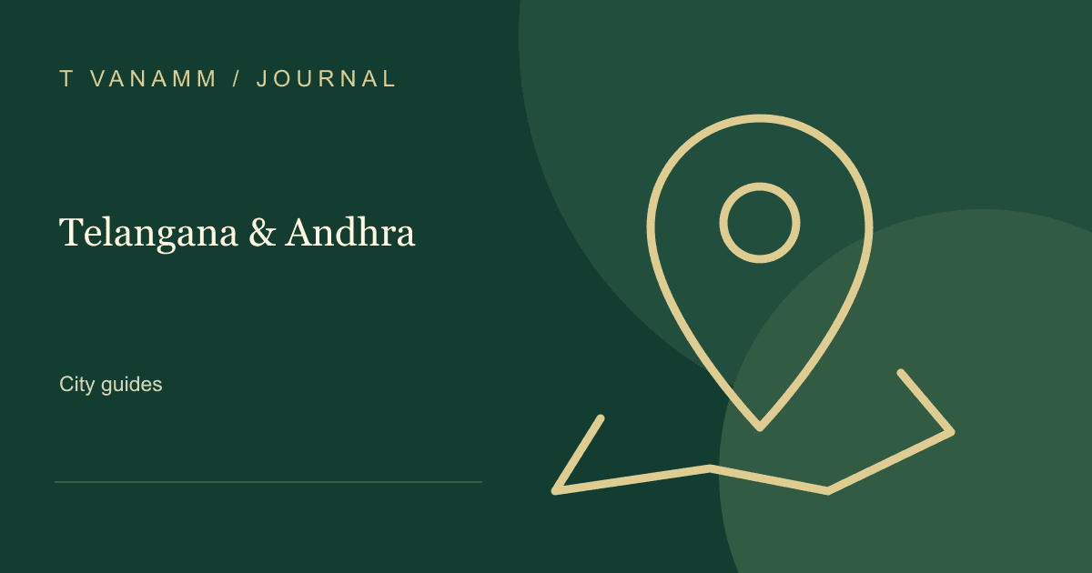 T VANAMM: Telangana & Andhra — editorial illustration