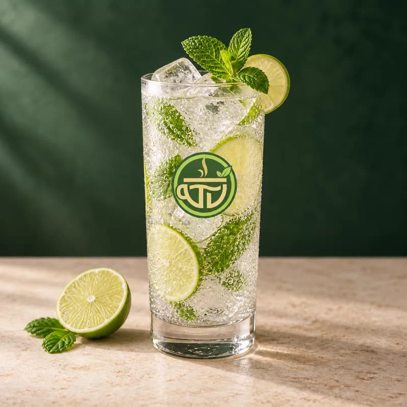 Fresh lime soda in a T VANAMM glass