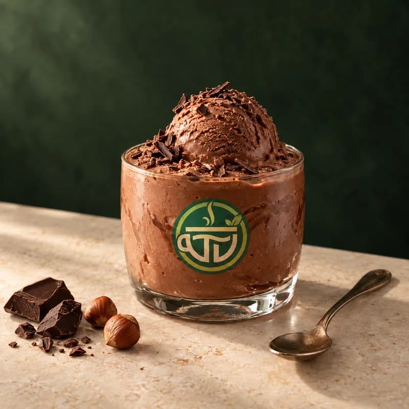 Chocolate thick shake in a T VANAMM dessert glass