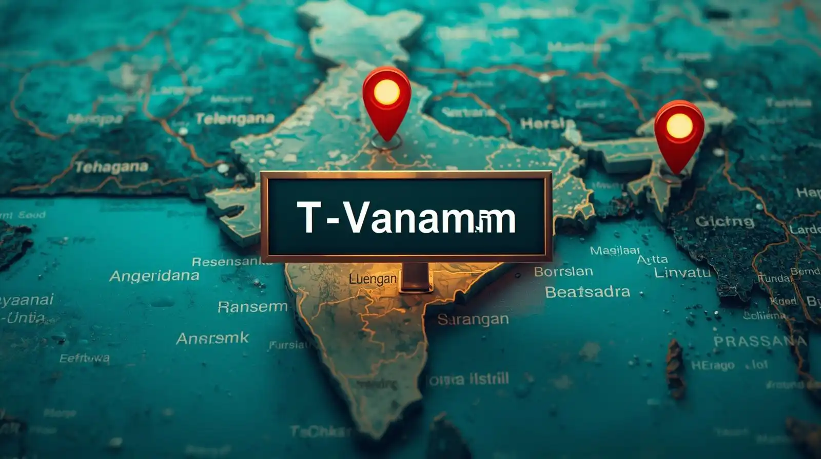 Map of India highlighting Hyderabad, Telangana, and Andhra Pradesh with location pins – showing exclusive chai franchise territories.