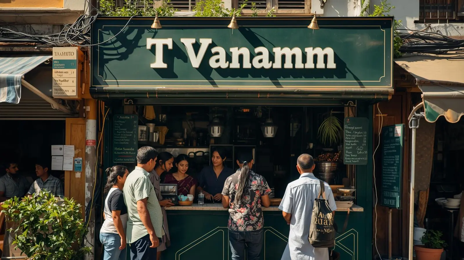 Tea franchise stall with customers enjoying chai – highlighting low investment tea business and quick setup.